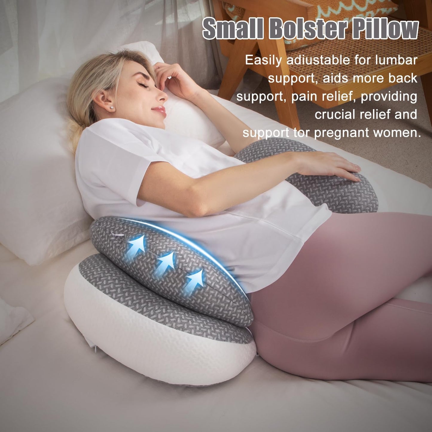 Pregnancy Pillow, Maternity Pillow for Pregnant Women, Pregnancy Pillows for Sleeping Portable, Pregnancy Wedge Pillow, Body Pillow Support for Back, Belly, Waist, Grey