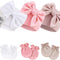 BQUBO Newborn Baby Girls Hats Mittens Set Hospital Hat Beanie Infant Bow Hats Baby Cotton Gloves for 0-6 Months