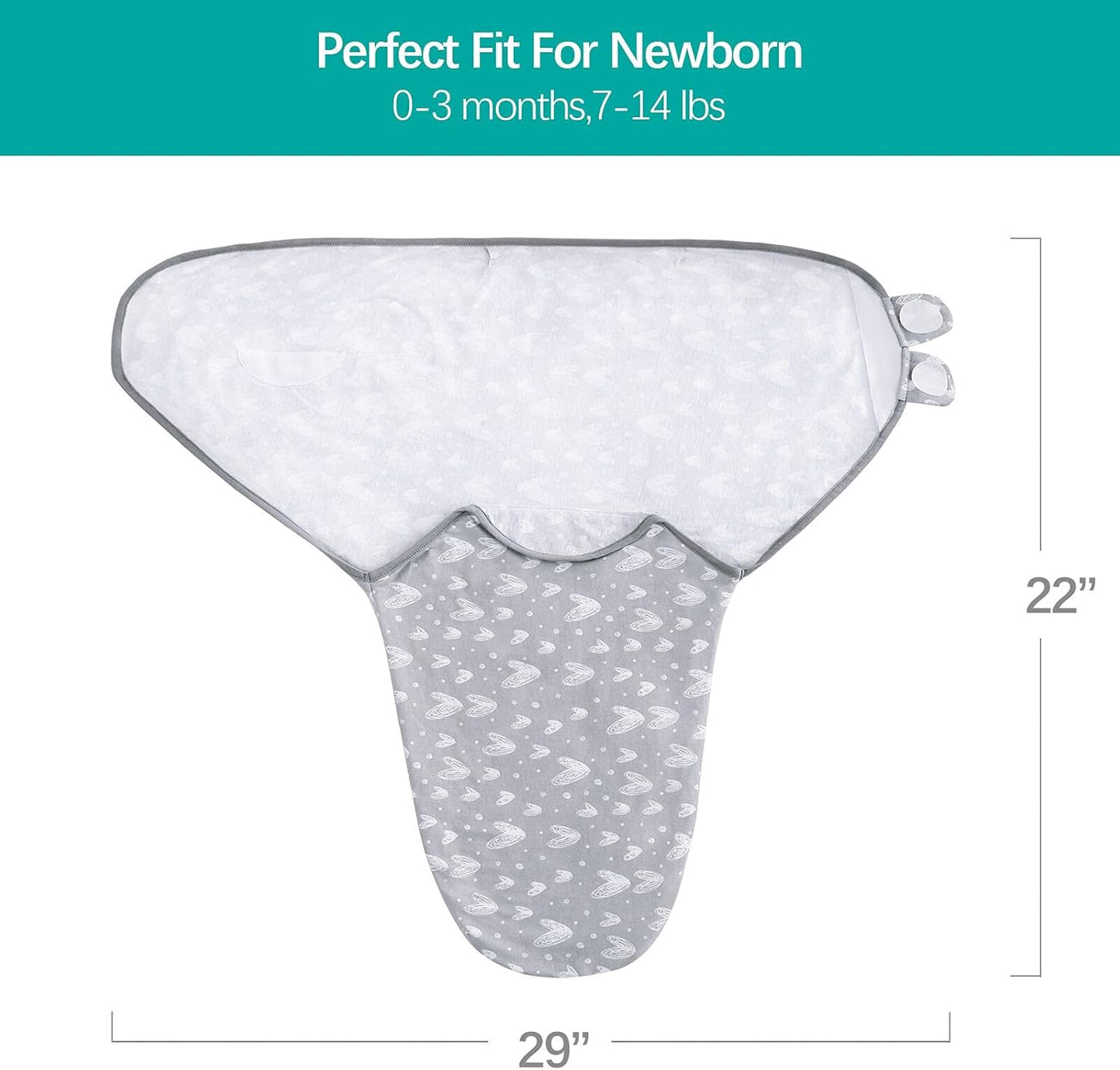 Baby Swaddles 0-3 Months for Boy Girls, Baby Swaddle, Newborn Swaddle, Cotton Swaddle Blanket, Baby Essentials, Lovely Grey Print, 2 Pack