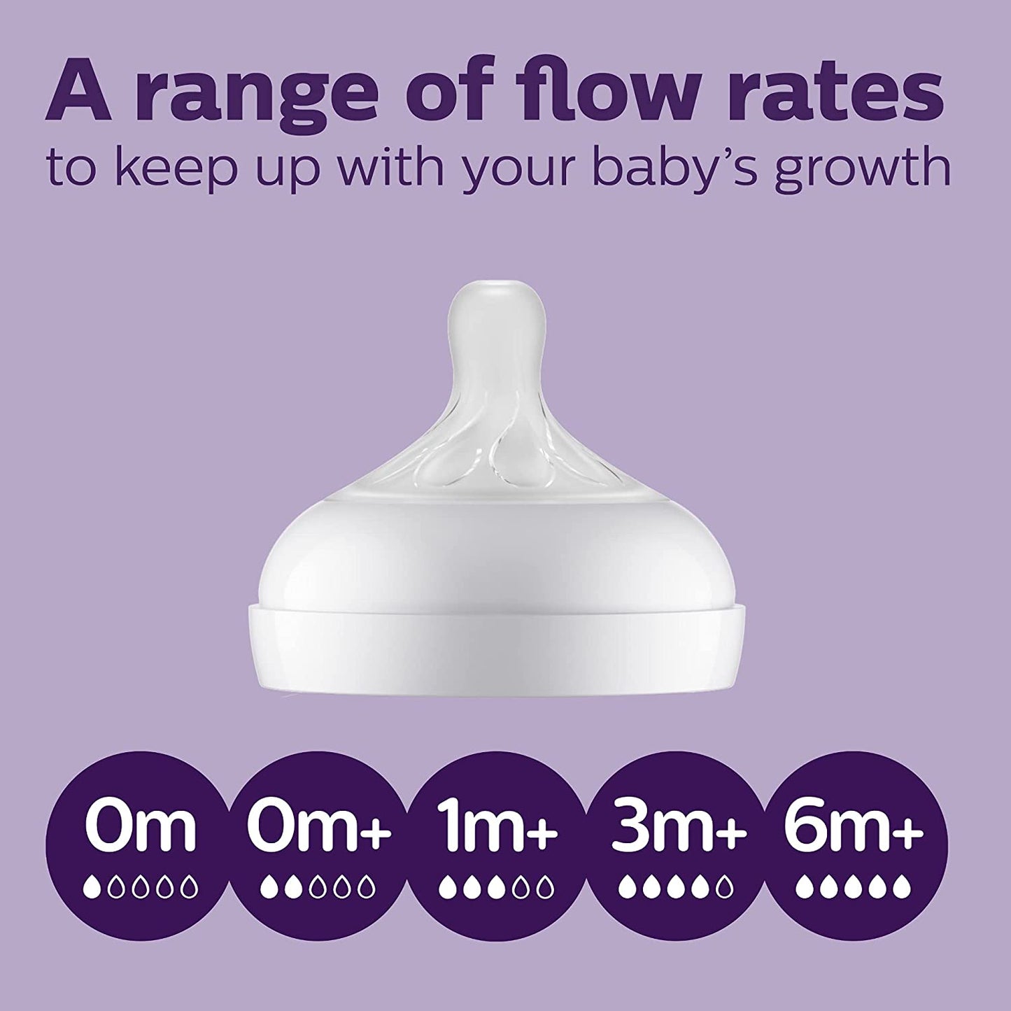 Philips Natural Baby Bottles with Medium Flow Natural Response Nipples, 9 oz, 4-Pack, Model SCY903/04