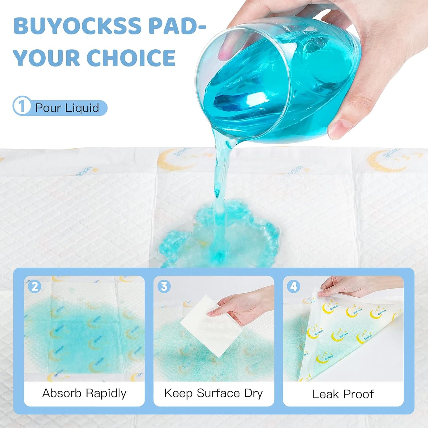 Baby Disposable Changing Pads 100 Count Incontinence Underpad Diaper Changing Liners Quick Absorb Soft Breathable Waterproof Leak Proof 13X18In