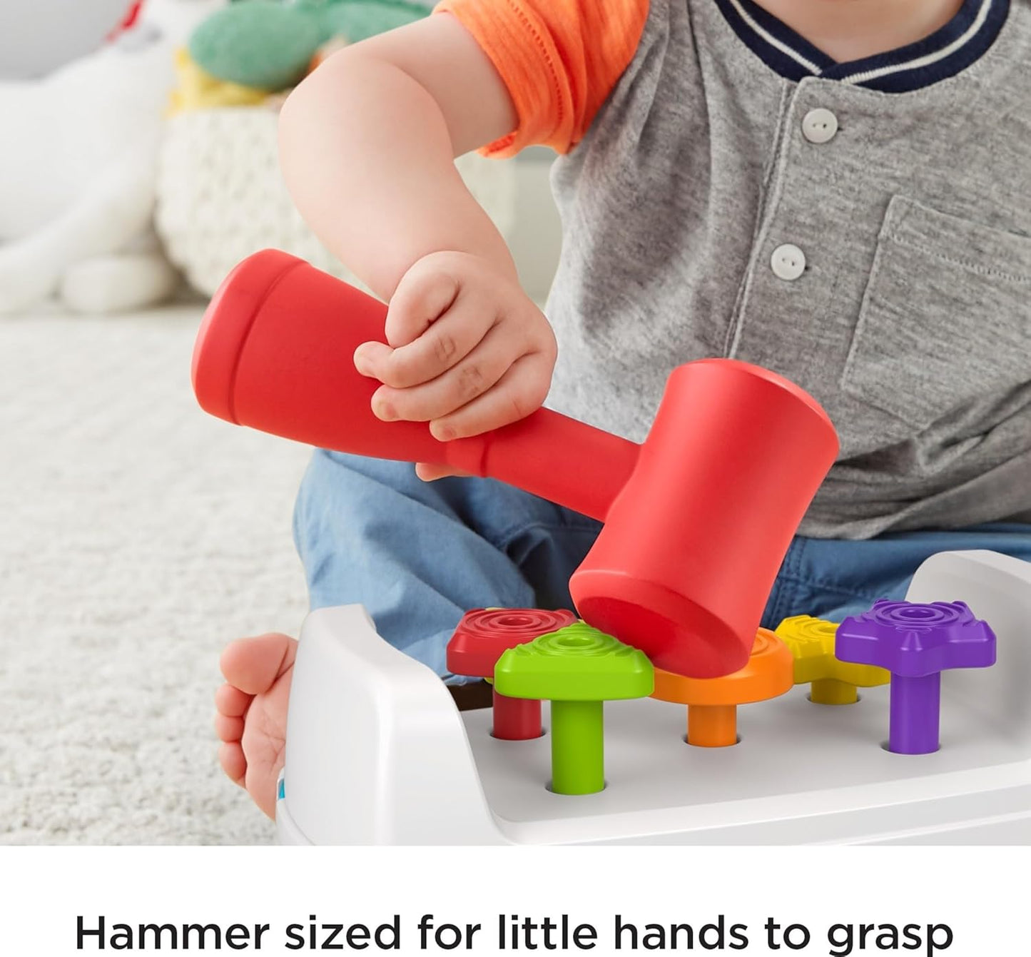 Toddler Toy Tap & Turn Bench Pretend Tools 2-Sided Construction Set for Ages 1+ Years