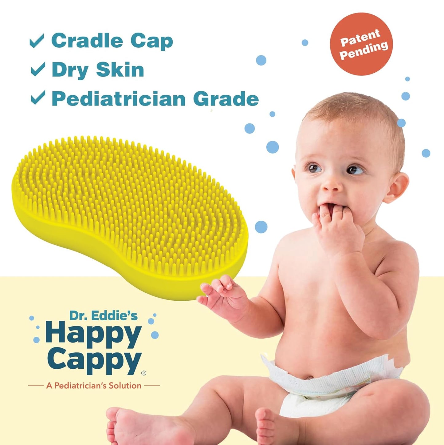 Beanie Brush - Cradle Cap Brush for Babies, Dry Skin Care, Gentle Exfoliating Baby Scalp Scrubber for Bathing, Helps Dandruff and Flakes, Food Grade Silicone, BPA Free