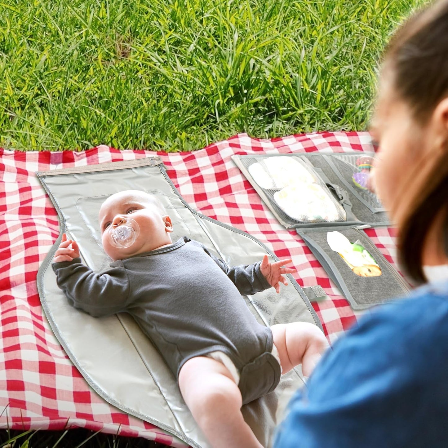 Portable Changing Pad for Baby – Soft, Comfortable Portable Diaper Changing Pad with Wipes Pockets – Waterproof, Easy-Clean Travel Baby Changing Pad, Newborn Essentials Must Haves Baby Registry Search