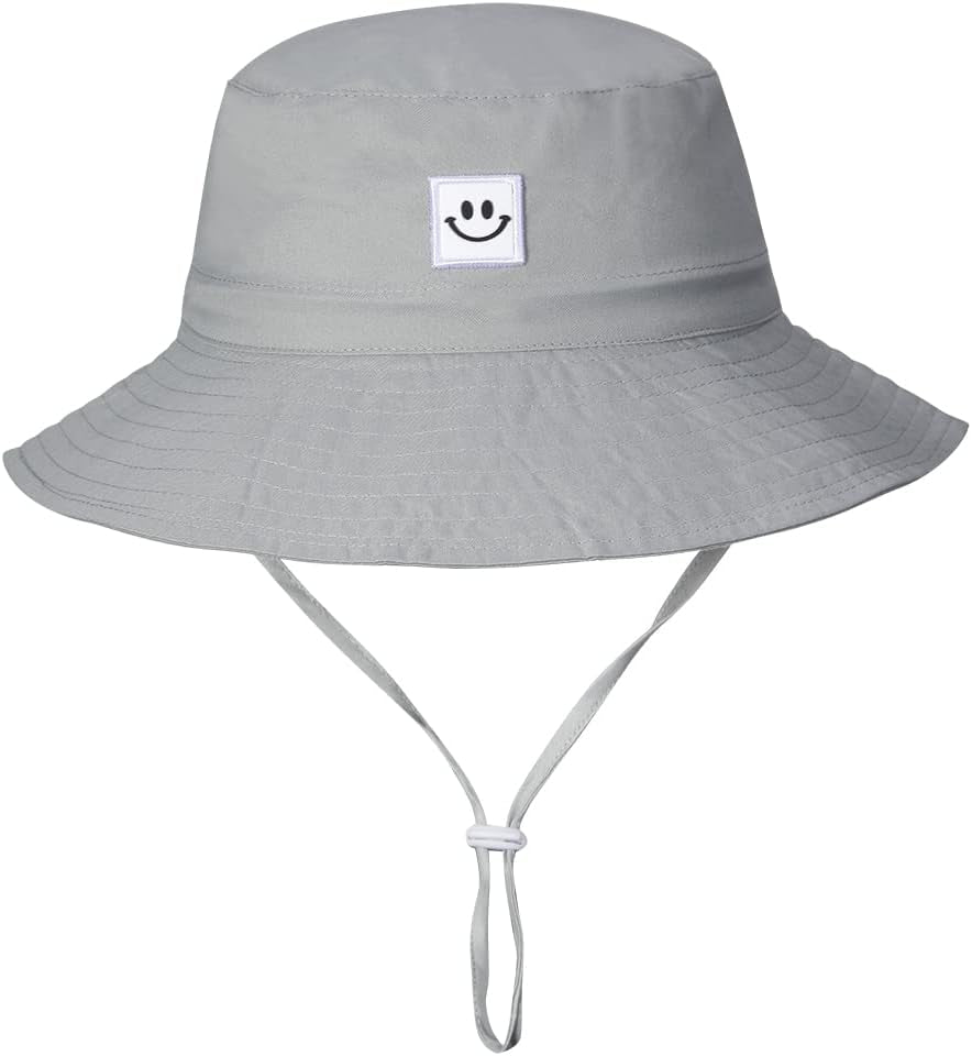 Baby Sun Hat Smile Face UPF 50+ Toddler Bucket Hat for Boys Girls 0-7 Years