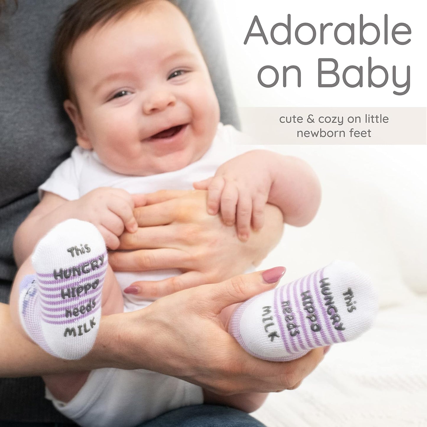 Baby Sock Gift Set - 7 Unique Pairs, Cute & Funny Unisex Newborn Gifts for Baby Showers & Registries