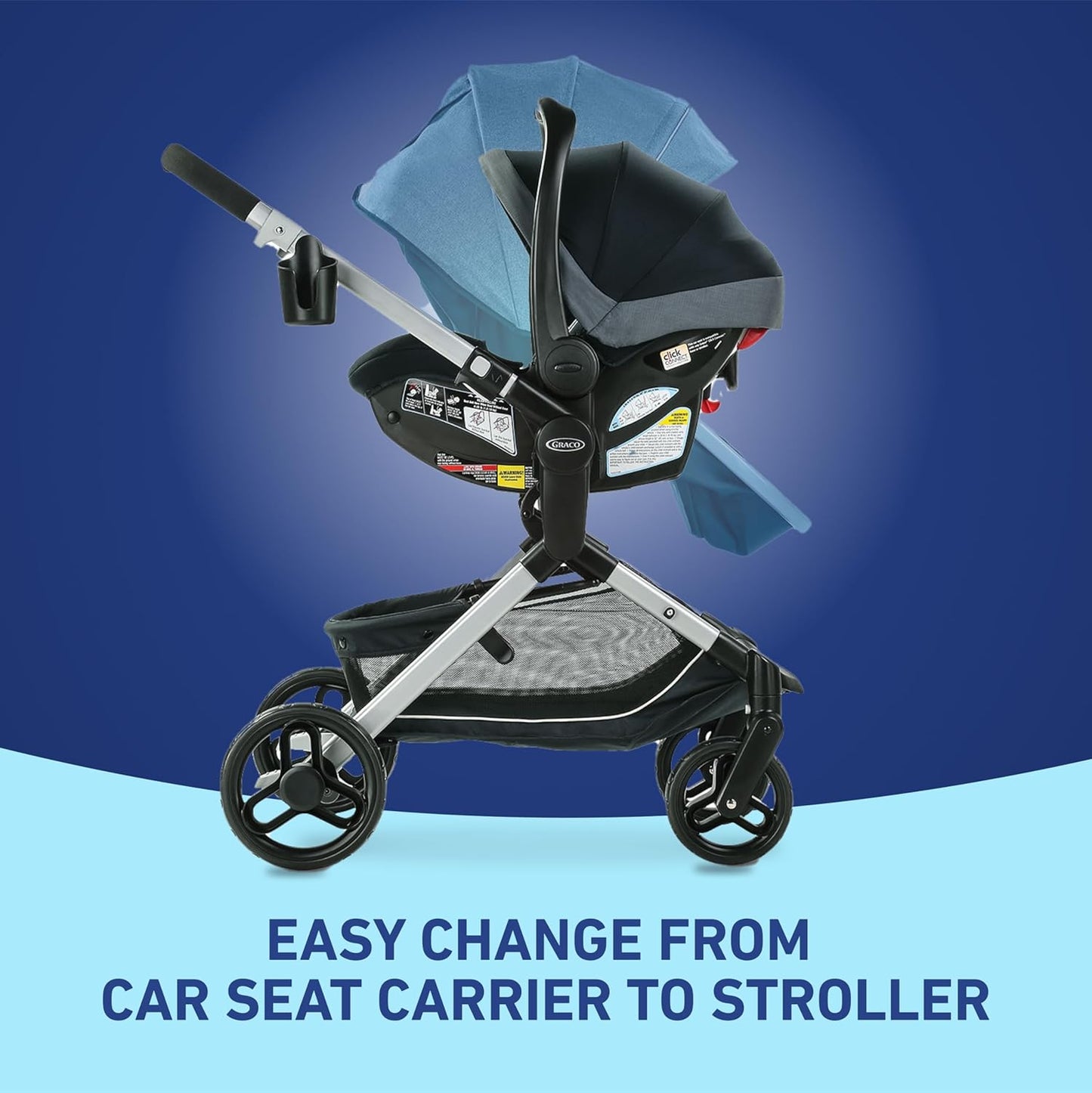 Modes Nest Travel System with Adjustable Reversible Seat, Pram Mode, Lightweight Aluminum Frame, and Snugride 35 Lite Elite Infant Car Seat, Sullivan