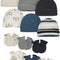 Unisex Baby 12-Piece Cap and Mitten Set