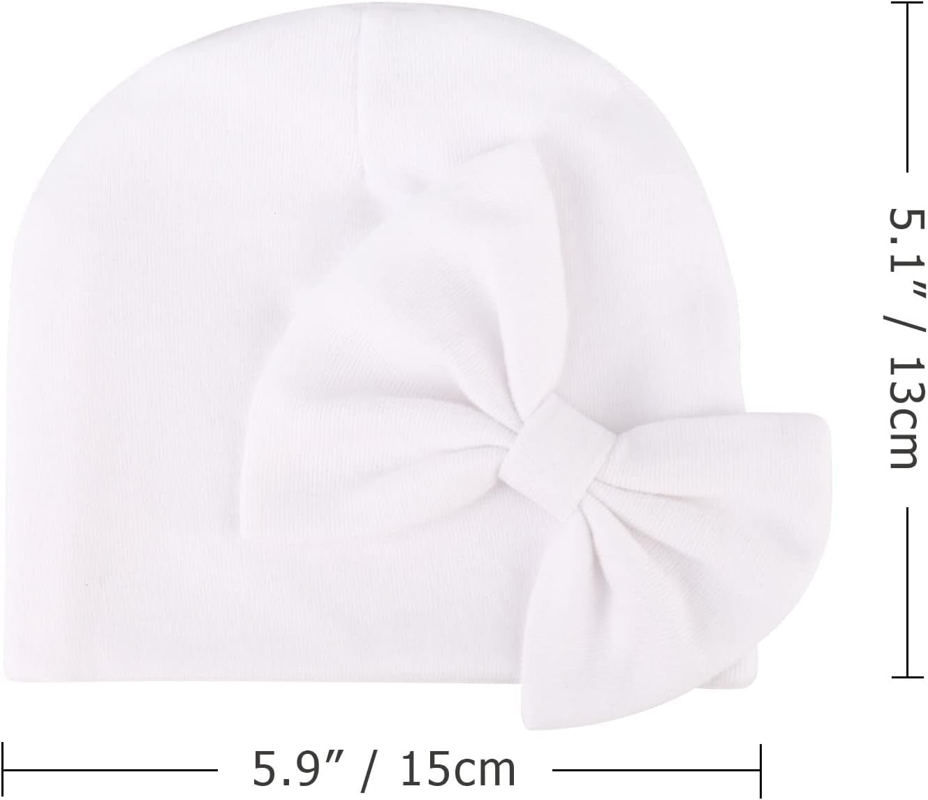 BQUBO Newborn Baby Girls Hats Mittens Set Hospital Hat Beanie Infant Bow Hats Baby Cotton Gloves for 0-6 Months