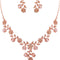 Bridal Jewelry Sets for Wedding Rhinestone Crystal Flower Leaf Costume Pendant Necklace Earrings Set for Women