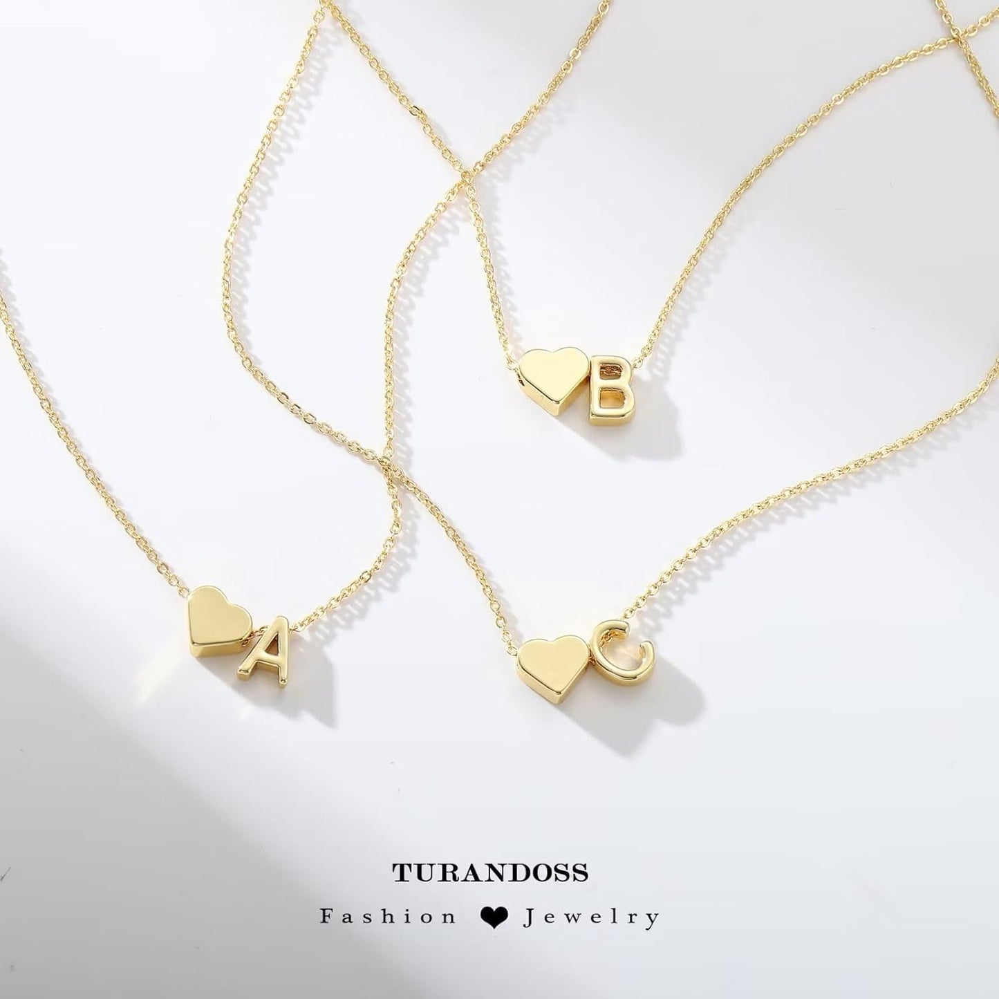 Mothers Day Gifts for Mom Women Teen Girls - 18K Gold Plated Heart Initial A-Z Necklace Dainty Heart Necklaces Tiny Initial Necklaces Birthday Gifts for Women Jewelry