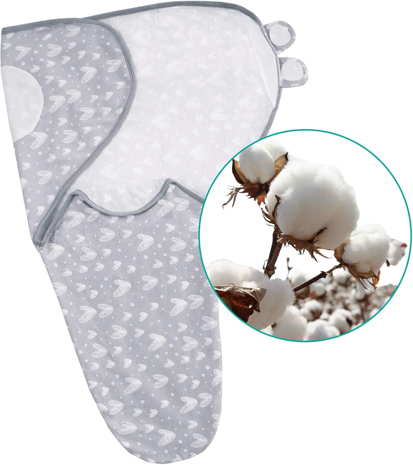 Baby Swaddles 0-3 Months for Boy Girls, Baby Swaddle, Newborn Swaddle, Cotton Swaddle Blanket, Baby Essentials, Lovely Grey Print, 2 Pack