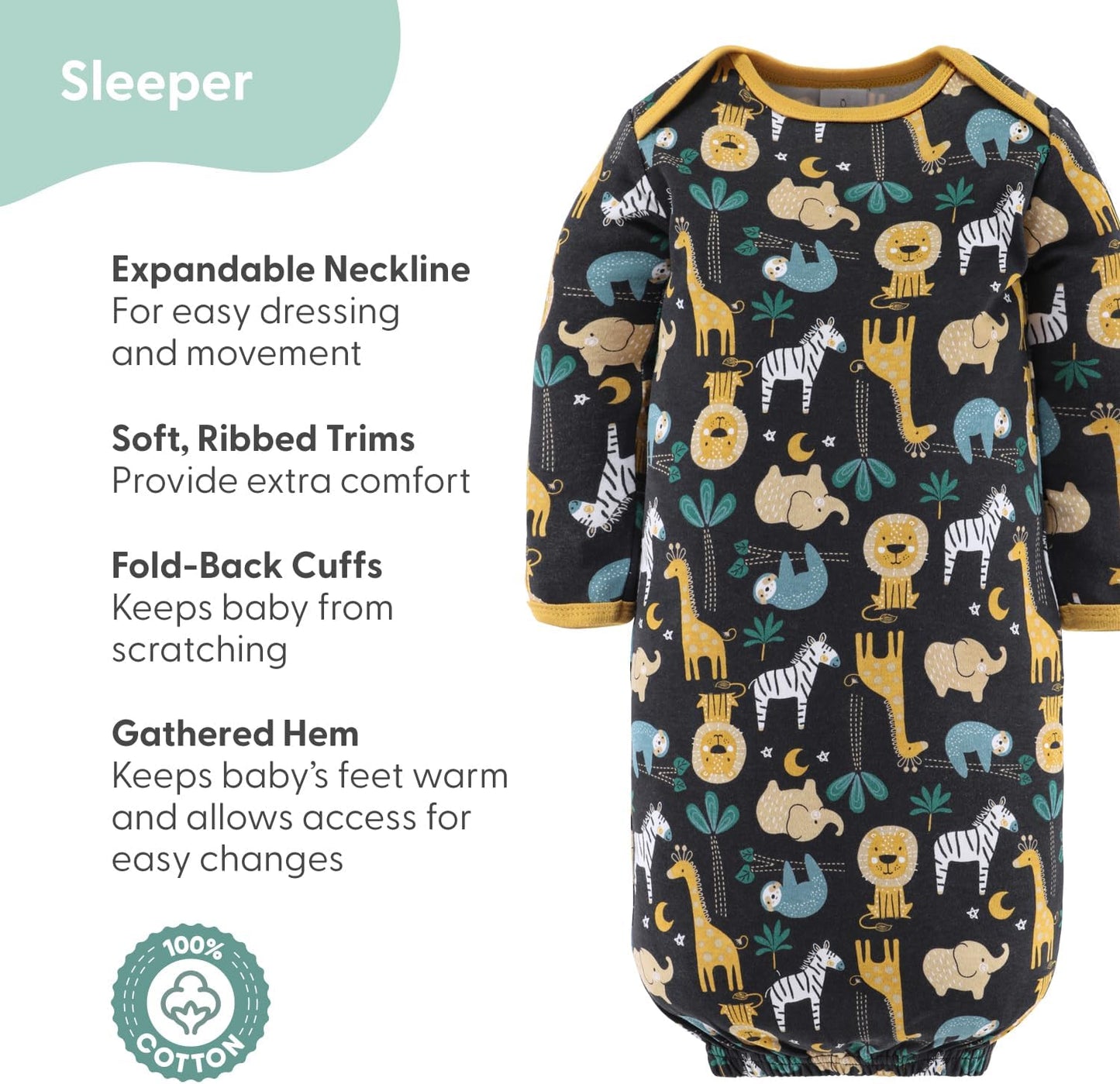 Baby Layette Gift Set for Baby Boys - 16 Piece Boy Baby Clothes Newborn to 9 Months - King of the Jungle