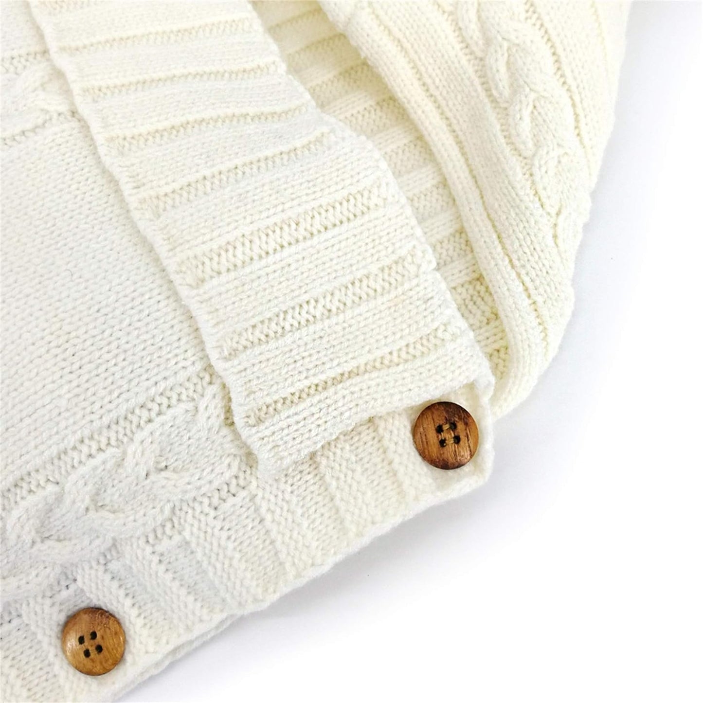 Newborn Baby Wrap Swaddle Blanket Knit Sleeping Bag Receiving Blankets Stroller Wrap for Baby (Beige) (0-6 Month)