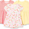 Baby Girls' Short Sleeve Bodysuit Dress, Pack of 3