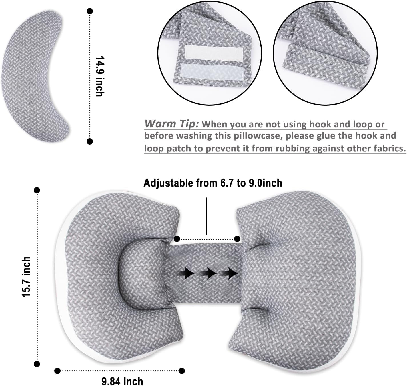 Pregnancy Pillow, Maternity Pillow for Pregnant Women, Pregnancy Pillows for Sleeping Portable, Pregnancy Wedge Pillow, Body Pillow Support for Back, Belly, Waist, Grey
