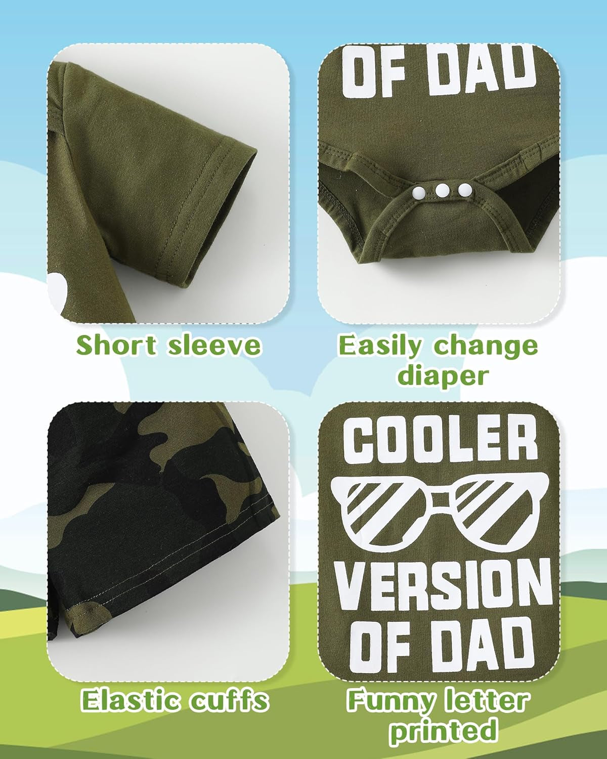 Newborn Baby Boy Clothes Letter Printed Romper Shorts Summer Infant Outfits Camo Clothing Set 0 3 6 9 12 Months