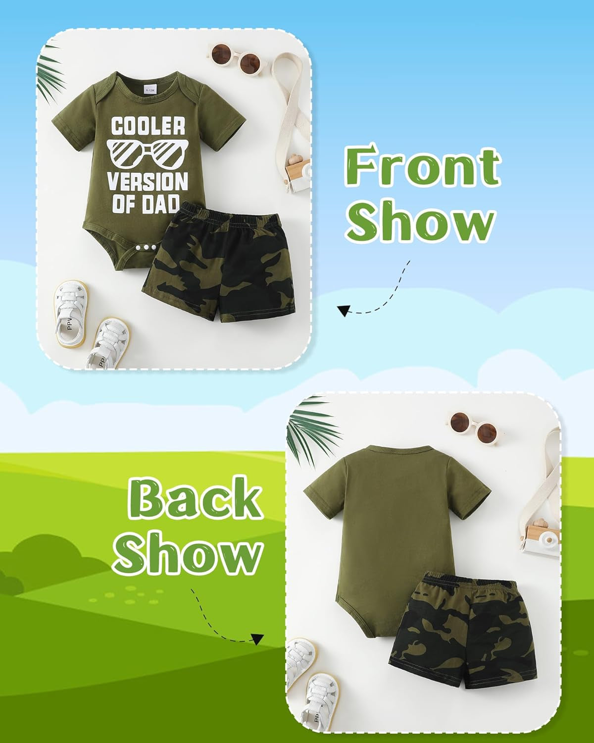 Newborn Baby Boy Clothes Letter Printed Romper Shorts Summer Infant Outfits Camo Clothing Set 0 3 6 9 12 Months