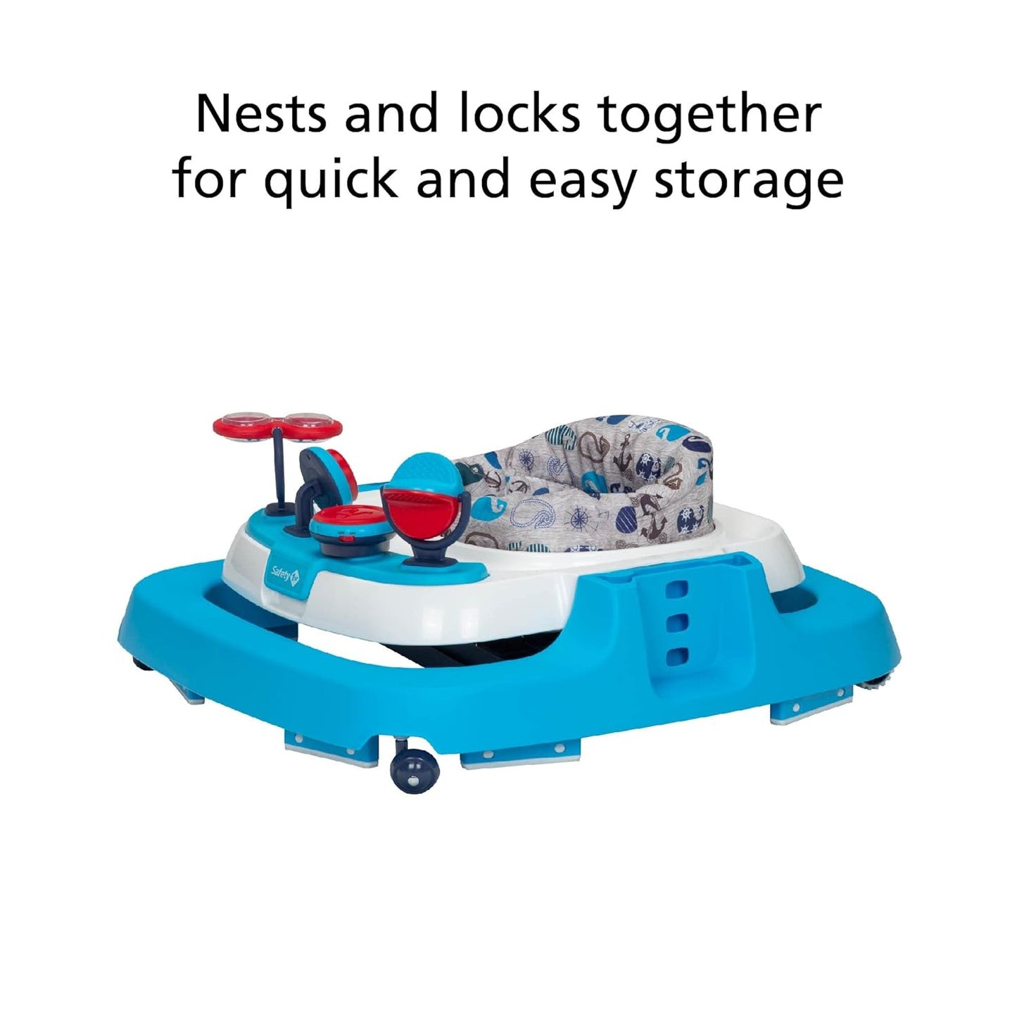 Ready, Set, Walk Dx Developmental Baby Walker with Wheels, Baby Toys, Nantucket