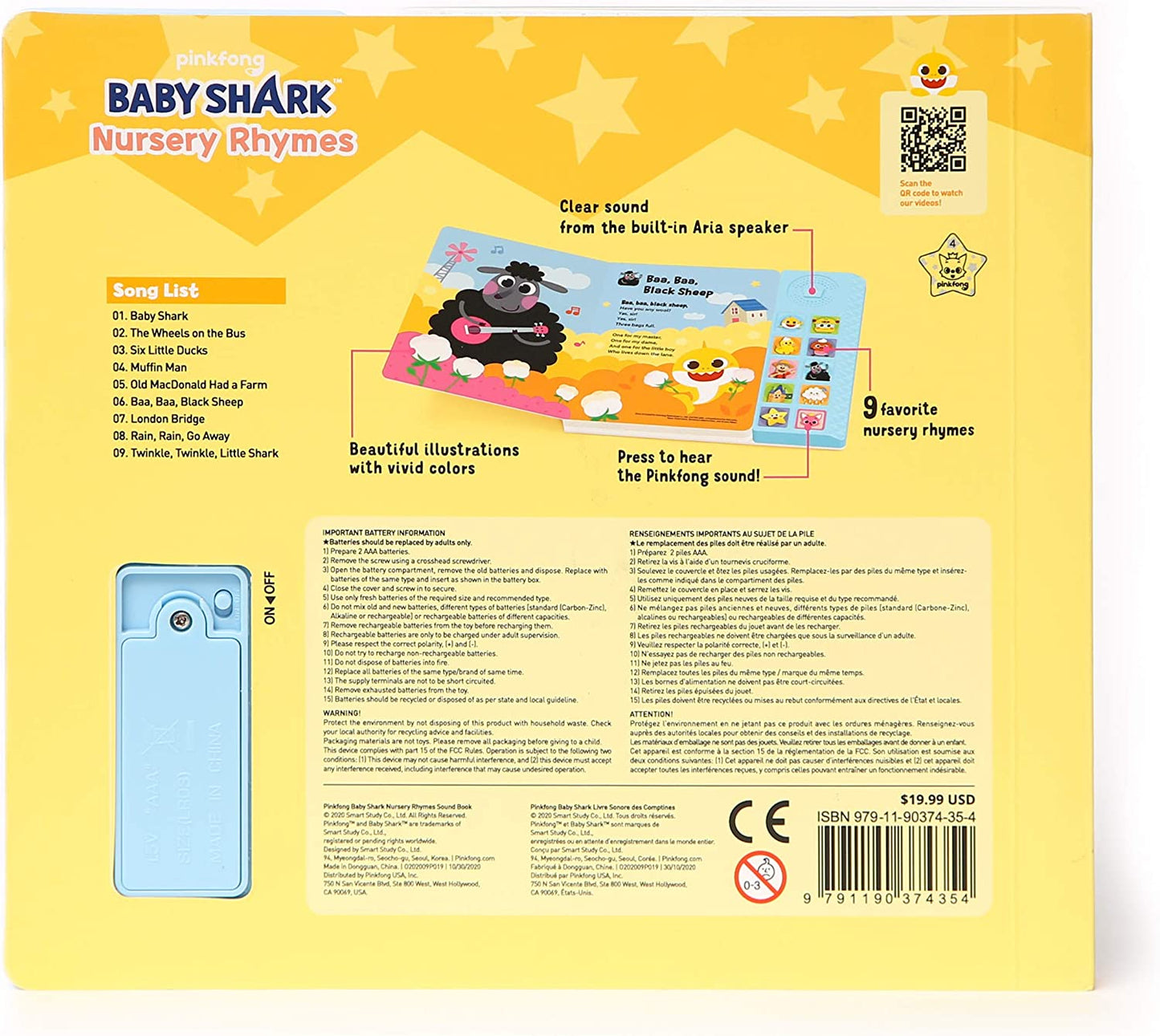 Baby Shark Nursery Rhymes 10 Button Sound Book| Learning & Education Toys | Interactive Baby Books for Toddlers 1-3 | Gifts for Boys & Girls
