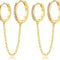 Small Huggie Hoop Earrings for Women, 14K Gold Plated Sterling Silver Post Chain Hoops Hypoallergenic Dangle Drop Earrings