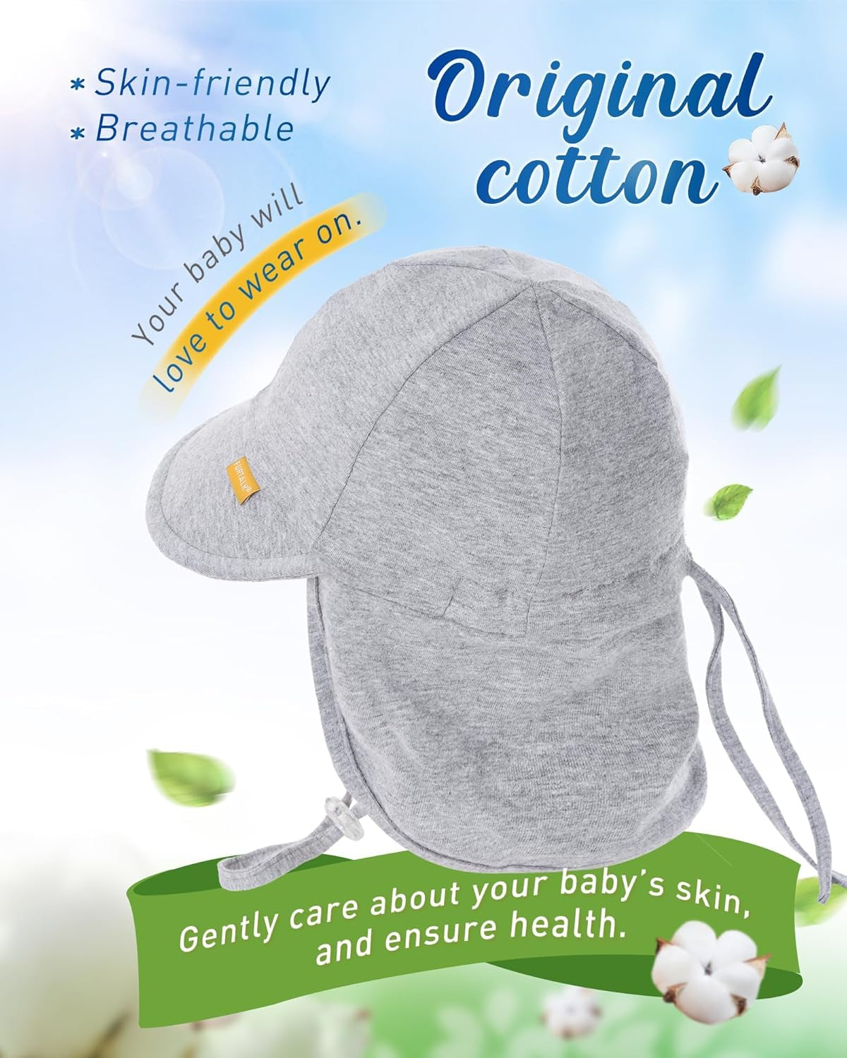 Baby Sun Hat UPF 50+ UV Ray Sun Protection Cotton Toddler Hats for Boys Girls