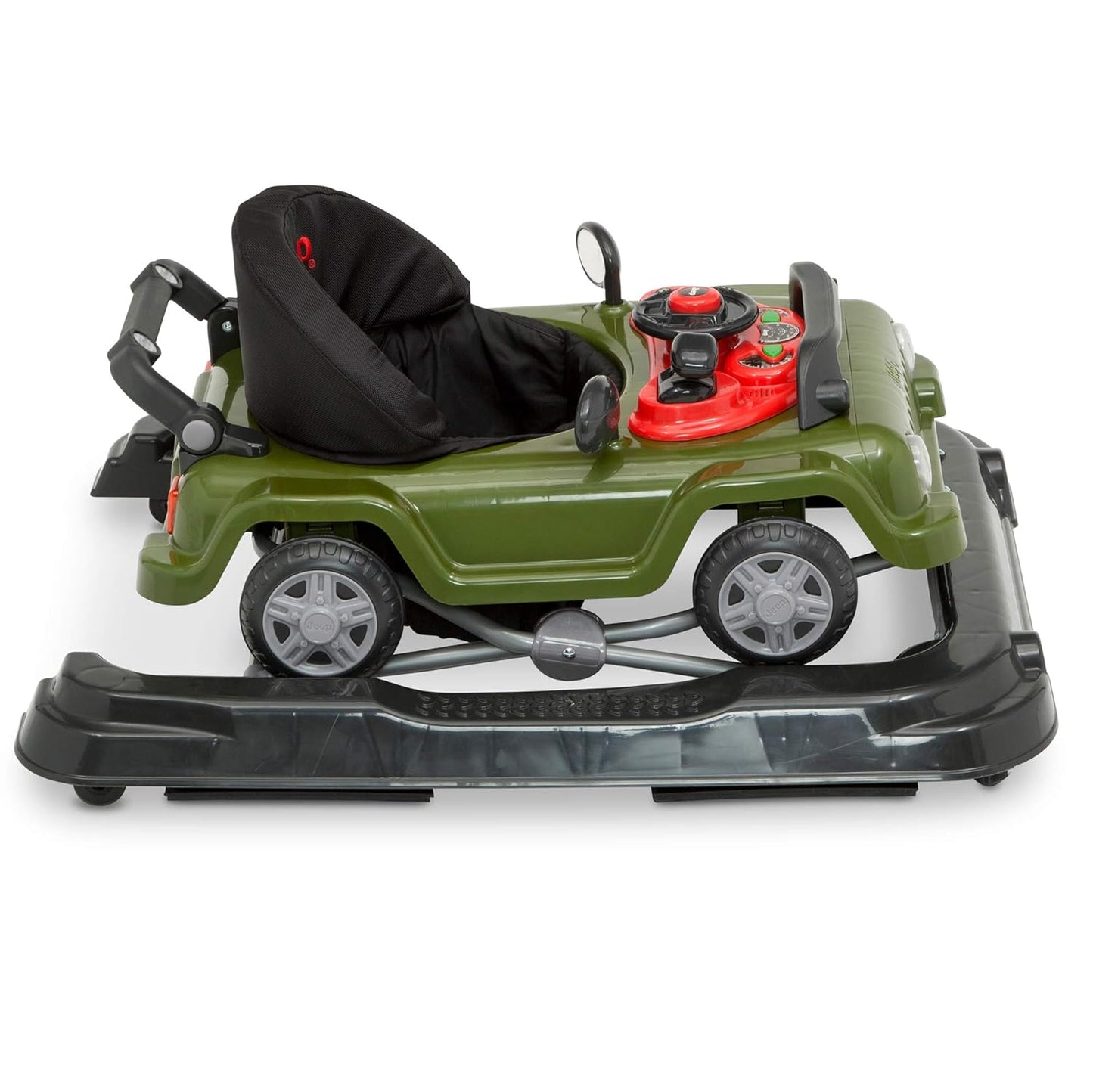Jeep Classic Wrangler 3-In-1 Grow with Me Activity Walker - Features Music, Lights, Removable Play Tray, Push Walker Mode, Converts into Rolling Car Toy, Anniversary Green