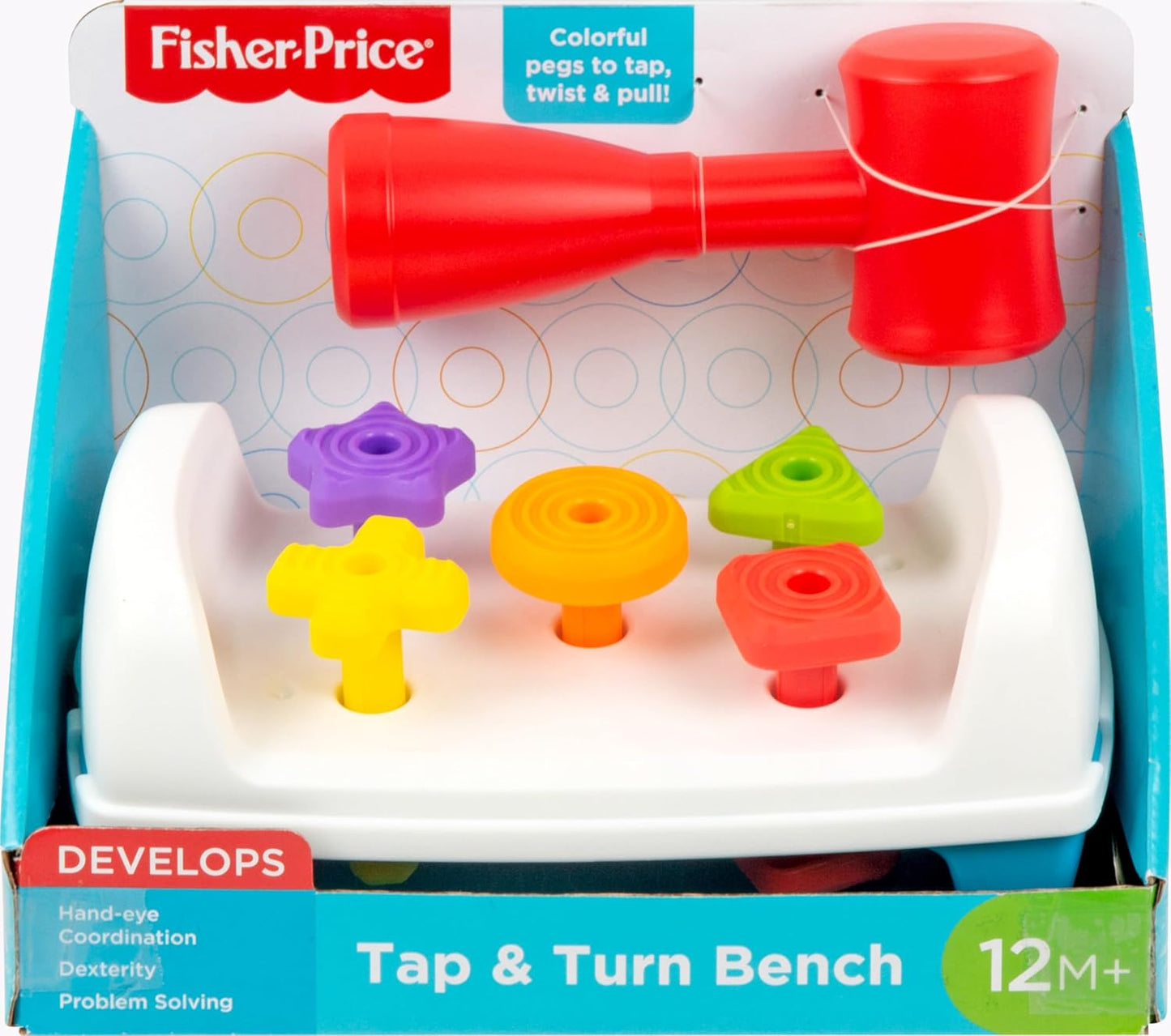 Toddler Toy Tap & Turn Bench Pretend Tools 2-Sided Construction Set for Ages 1+ Years