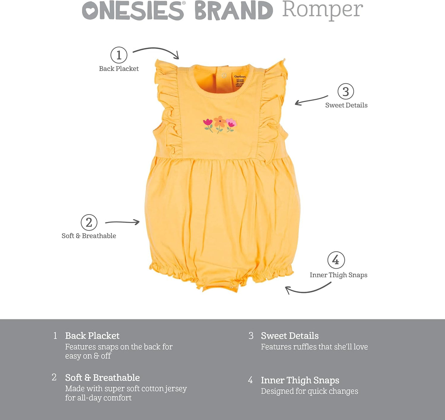 Baby-Girls 3-Pack Romper