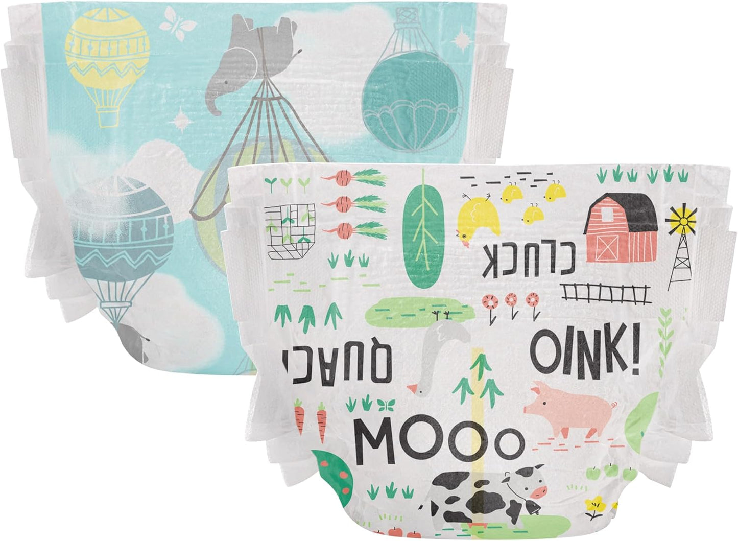 Clean Conscious Diapers for Sensitive Skin | Hypoallergenic, Fragrance Free | Gender Neutral Prints | Club Box, Size 1 (8-14 Lbs), 78 Count
