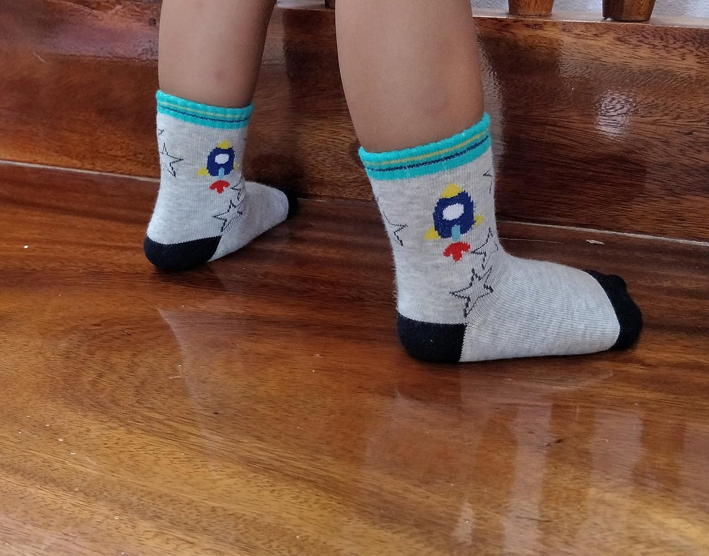 Non Skid anti Slip Crew Socks with Grips for Baby Infant Toddlers Kids Boys