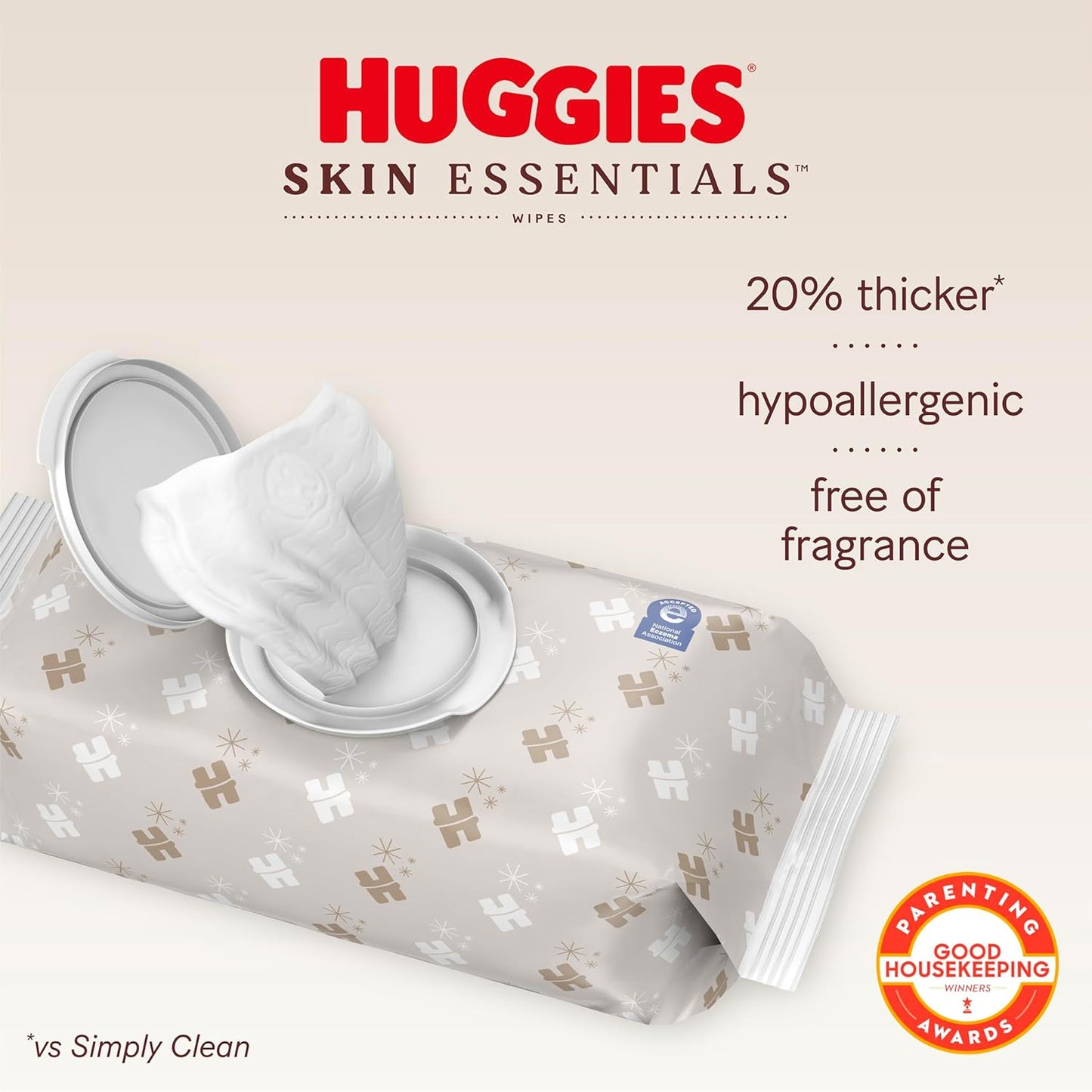 Skin Essentials Baby Wipes, Hypoallergenic, 99% Water, 6 Flip Top Packs (336 Wipes Total)