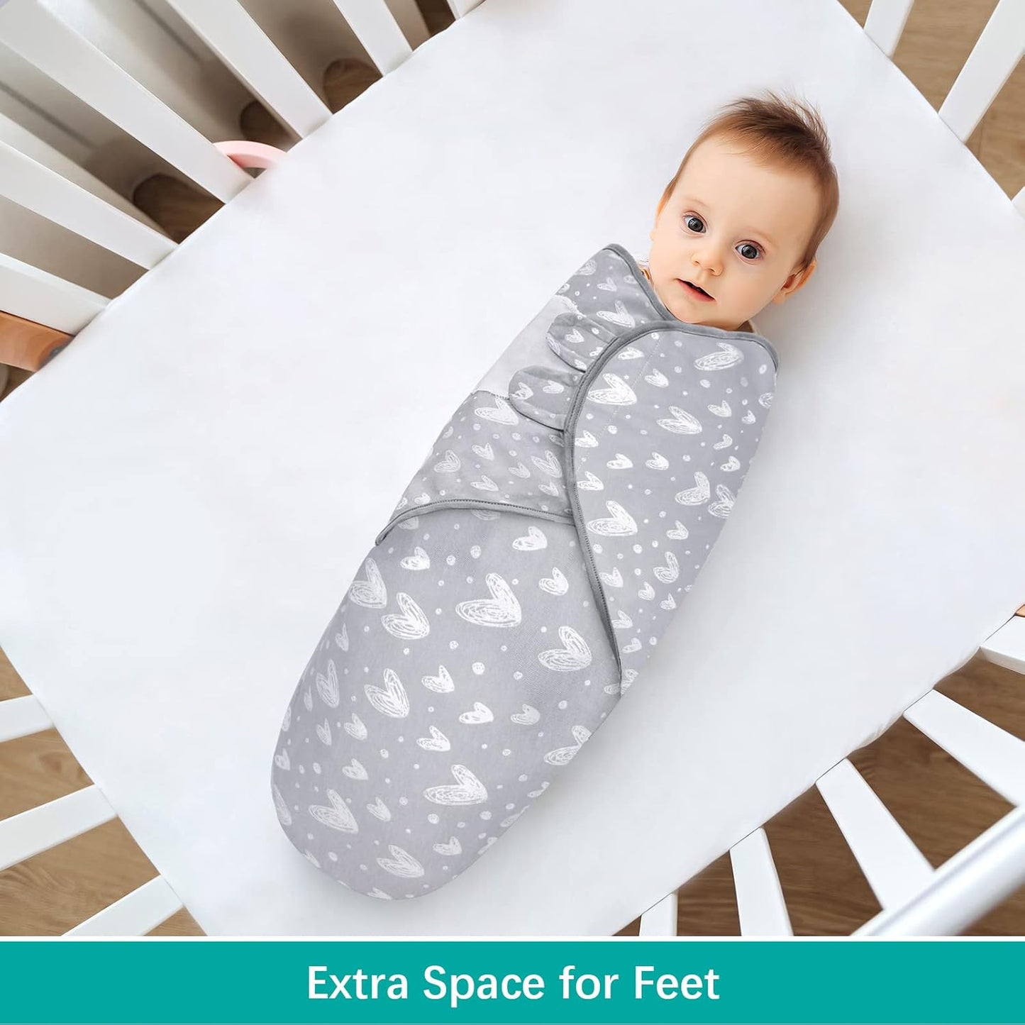Baby Swaddles 0-3 Months for Boy Girls, Baby Swaddle, Newborn Swaddle, Cotton Swaddle Blanket, Baby Essentials, Lovely Grey Print, 2 Pack
