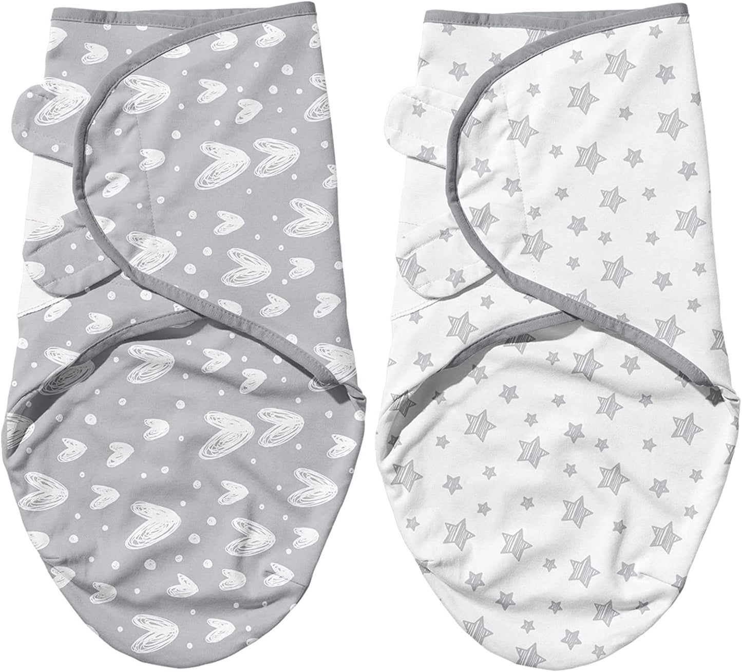 Baby Swaddles 0-3 Months for Boy Girls, Baby Swaddle, Newborn Swaddle, Cotton Swaddle Blanket, Baby Essentials, Lovely Grey Print, 2 Pack