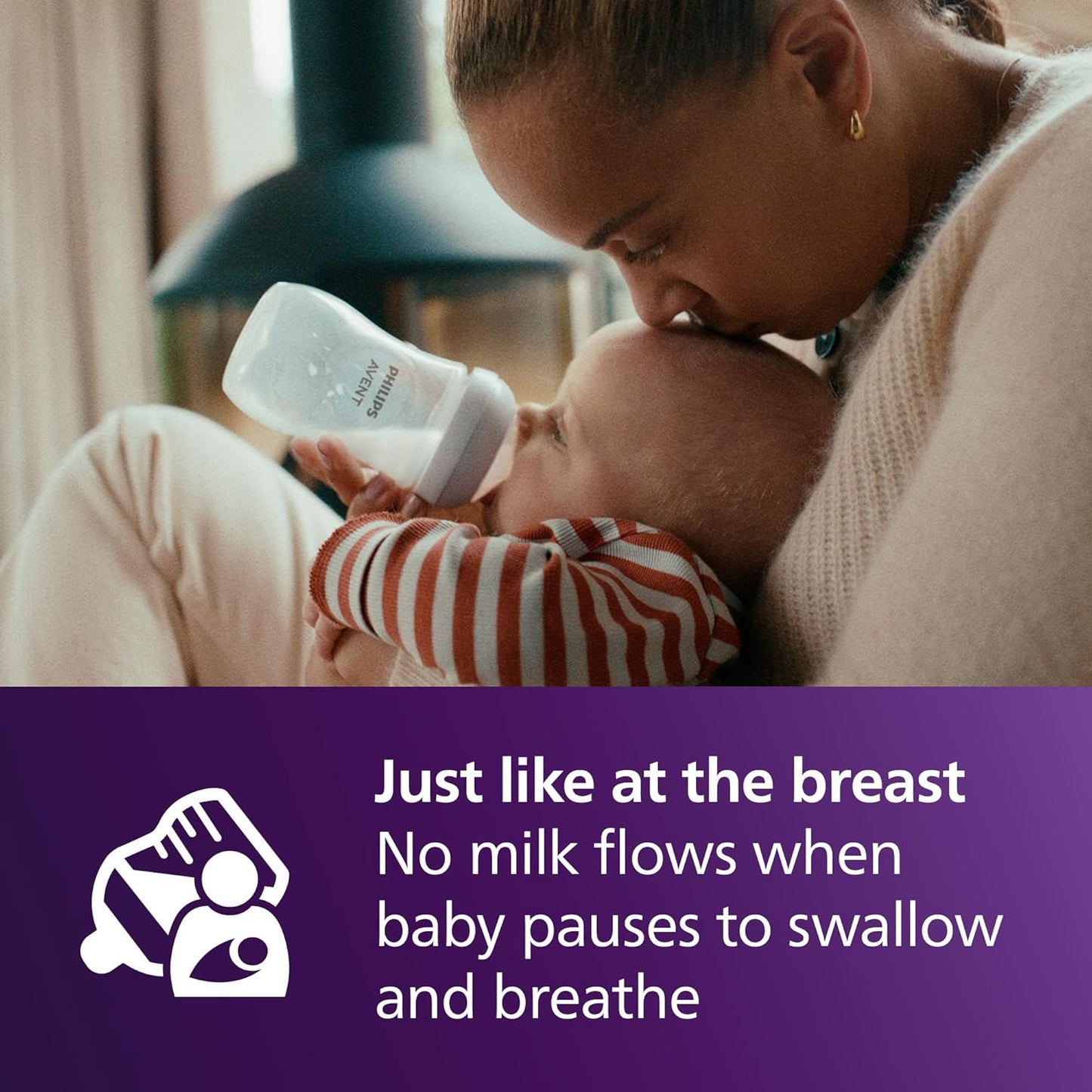 Philips Natural Baby Bottles with Medium Flow Natural Response Nipples, 9 oz, 4-Pack, Model SCY903/04
