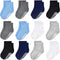 Baby Socks for Boys & Girls, 12 Pairs Non Slip anti Skid Sticky Cotton Socks, 0-7 Years