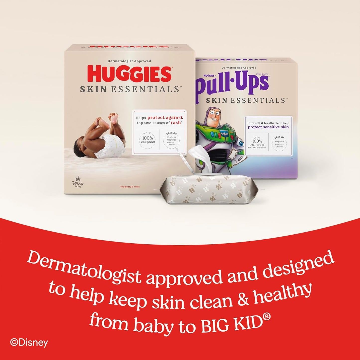 Skin Essentials Baby Wipes, Hypoallergenic, 99% Water, 6 Flip Top Packs (336 Wipes Total)