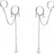 Star Double Piercing Ear Cuff 925 Sterling Silver Earrings CZ Dainty Dangle Drop Tassel Huggie Small Cartilage Hoop Chain Threader Crawler Climber Earrings for Women Teen Girls Sensitive Ear Two