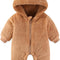 Newborn Baby Bear Onesie Outfit Suit Girls Boys Fleece Jumpsuit Romper Hooded Winter Snowsuit Clothes