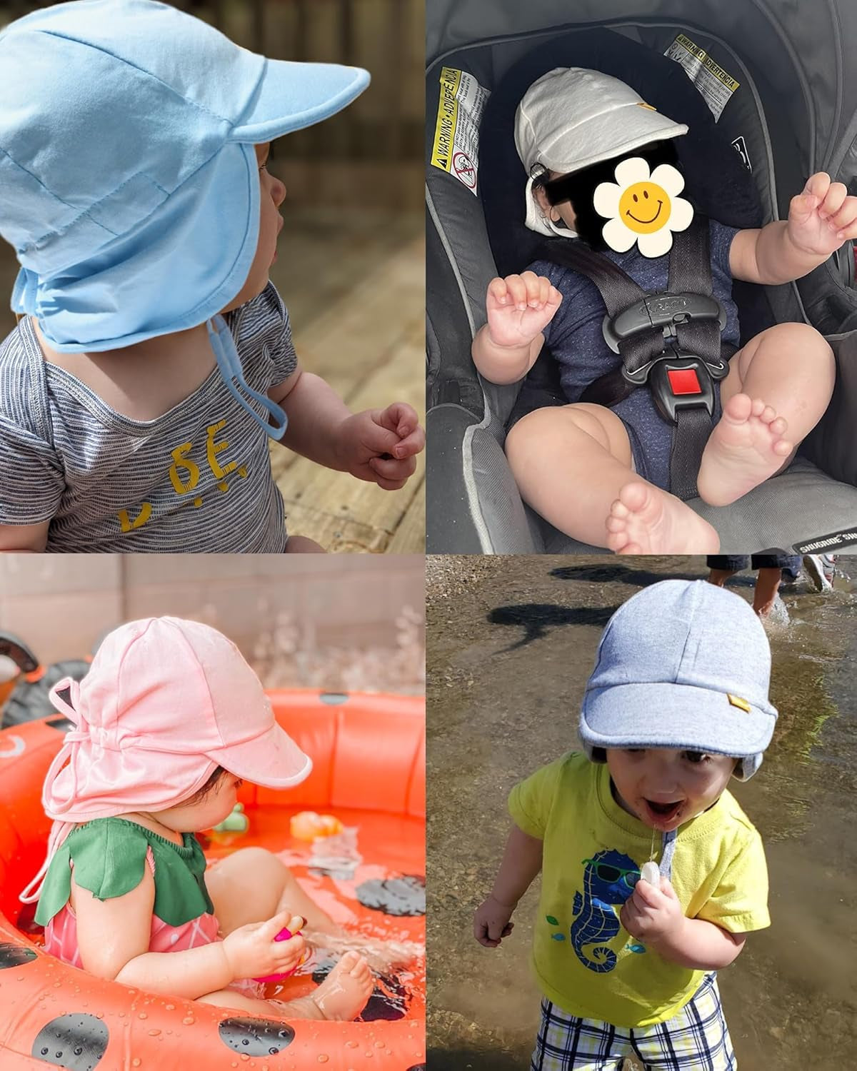 Baby Sun Hat UPF 50+ UV Ray Sun Protection Cotton Toddler Hats for Boys Girls