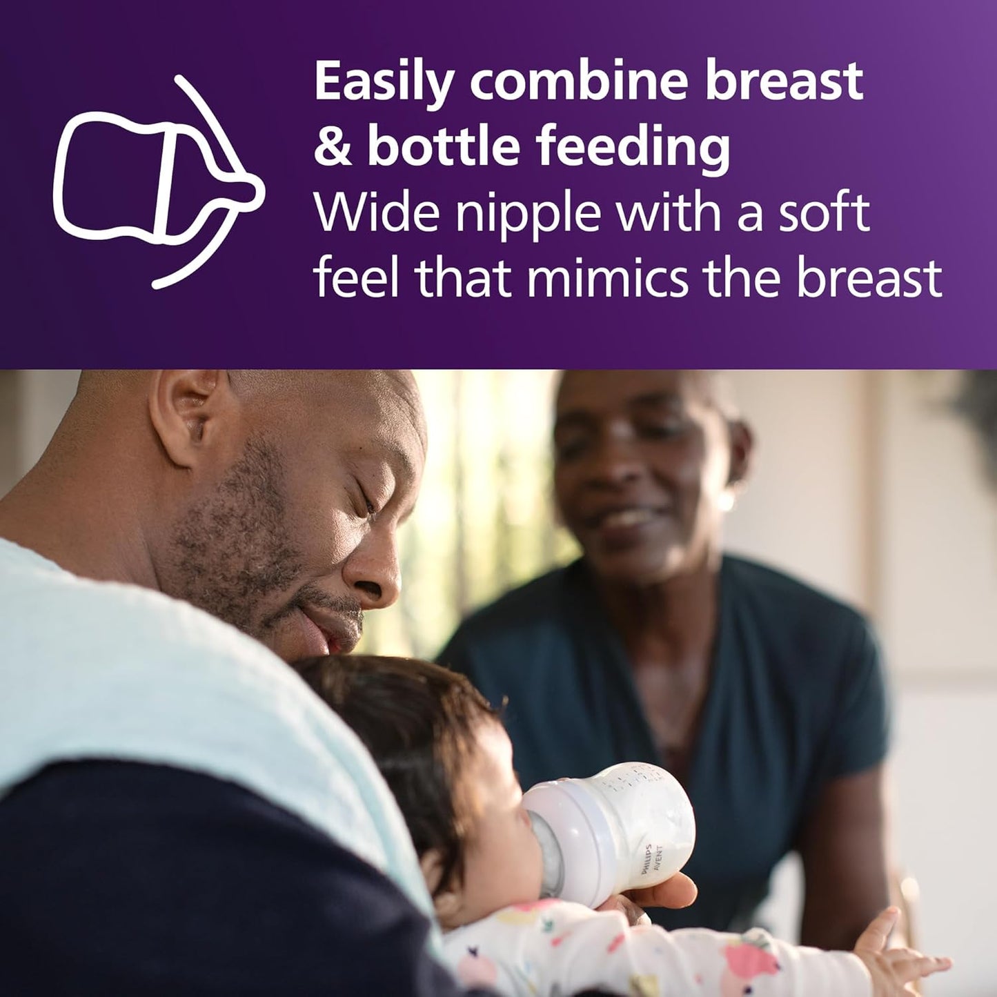 Philips Natural Baby Bottles with Medium Flow Natural Response Nipples, 9 oz, 4-Pack, Model SCY903/04