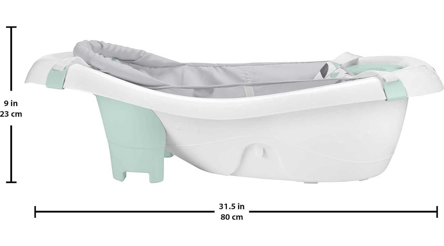 Baby to Toddler Bath 4-In-1 Sling ‘N Seat Tub with Removable Infant Support and 2 Toys, Climbing Leaves