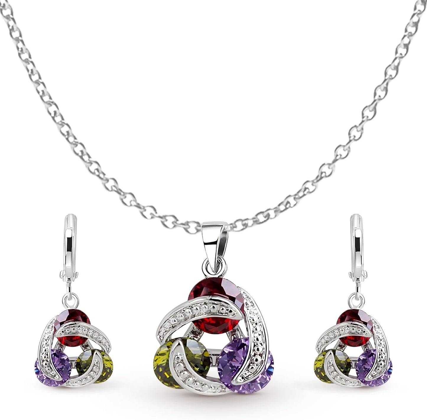 Jewelry Sets for Women Wedding Bridal Jewelry Set with Necklace and Earring for Bride Cubic Zirconia Bridesmaid Jewelry