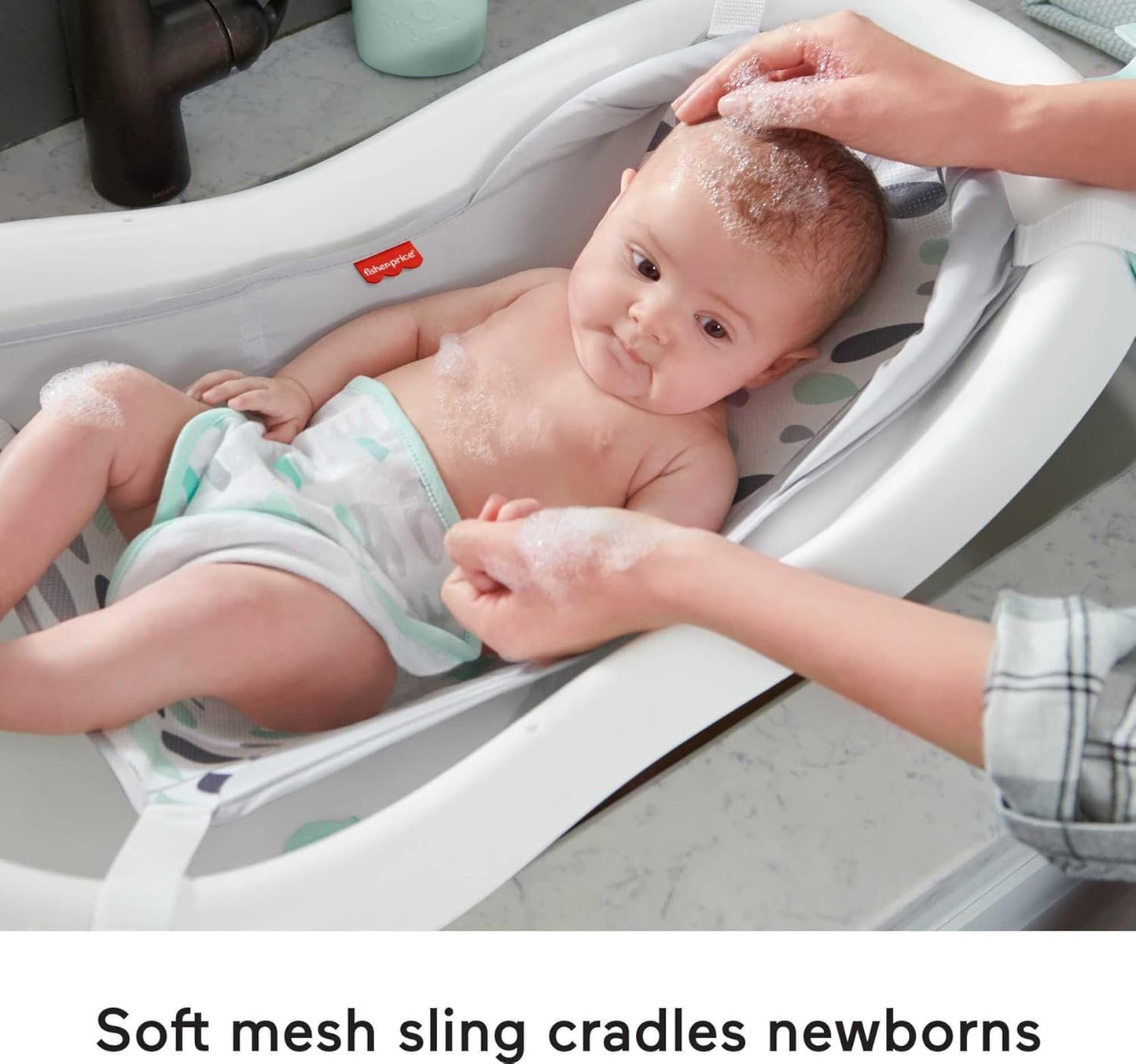 Baby to Toddler Bath 4-In-1 Sling ‘N Seat Tub with Removable Infant Support and 2 Toys, Climbing Leaves