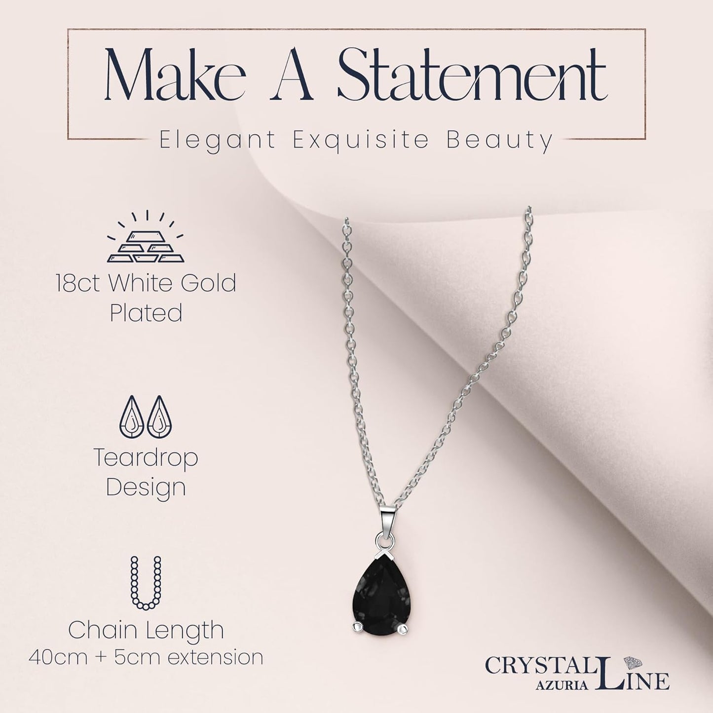 Jewelry Sets Zirconia Crystals Teardrop Necklace and Earrings Set Costume Jewelry for Women Wedding Party White Gold Plated