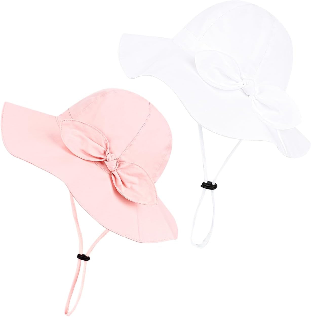Baby Girl Sun Hat with UPF 50+ Outdoor Adjustable Beach Hat with Wide Brim Bucket Hats