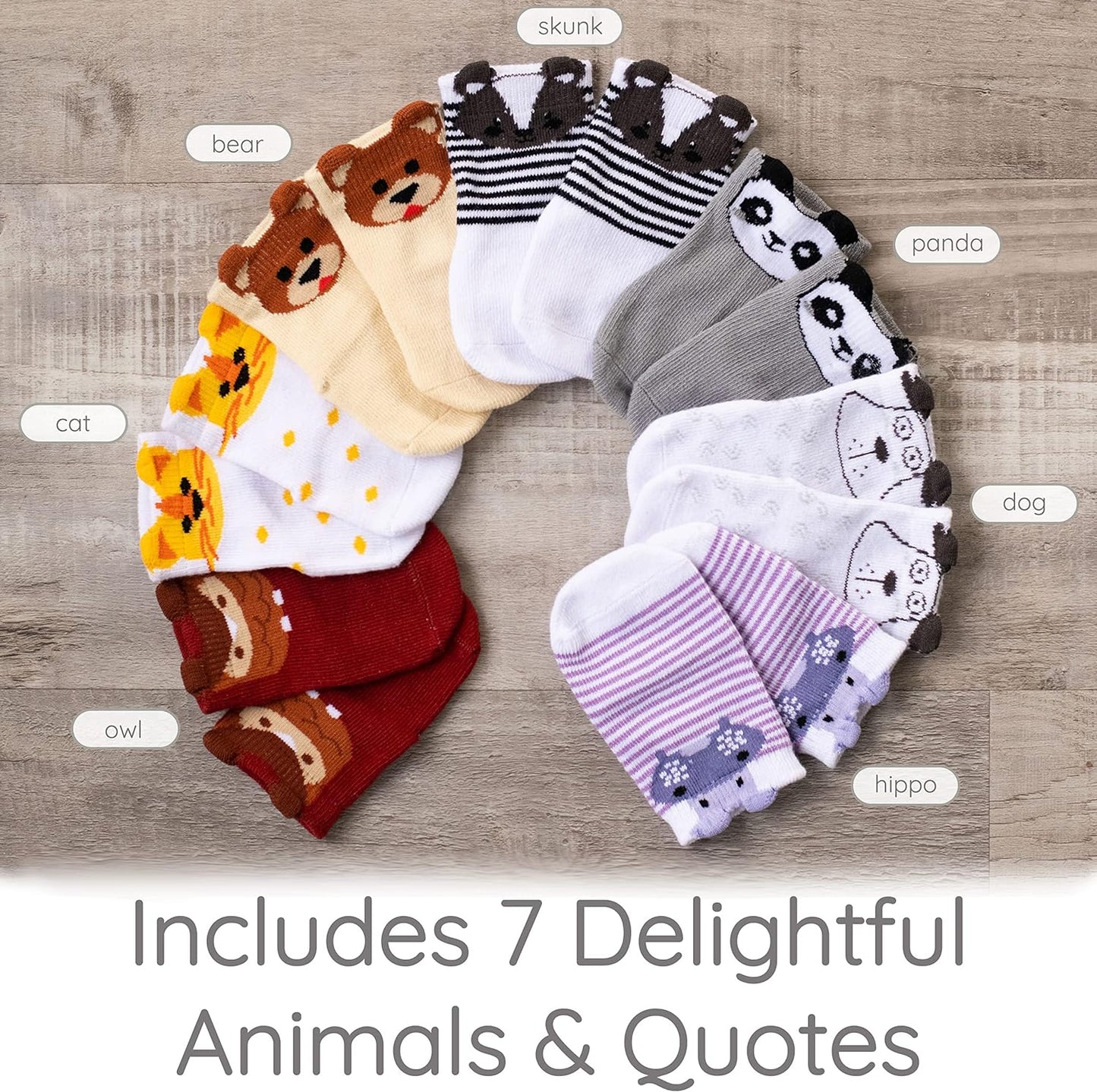 Baby Sock Gift Set - 7 Unique Pairs, Cute & Funny Unisex Newborn Gifts for Baby Showers & Registries