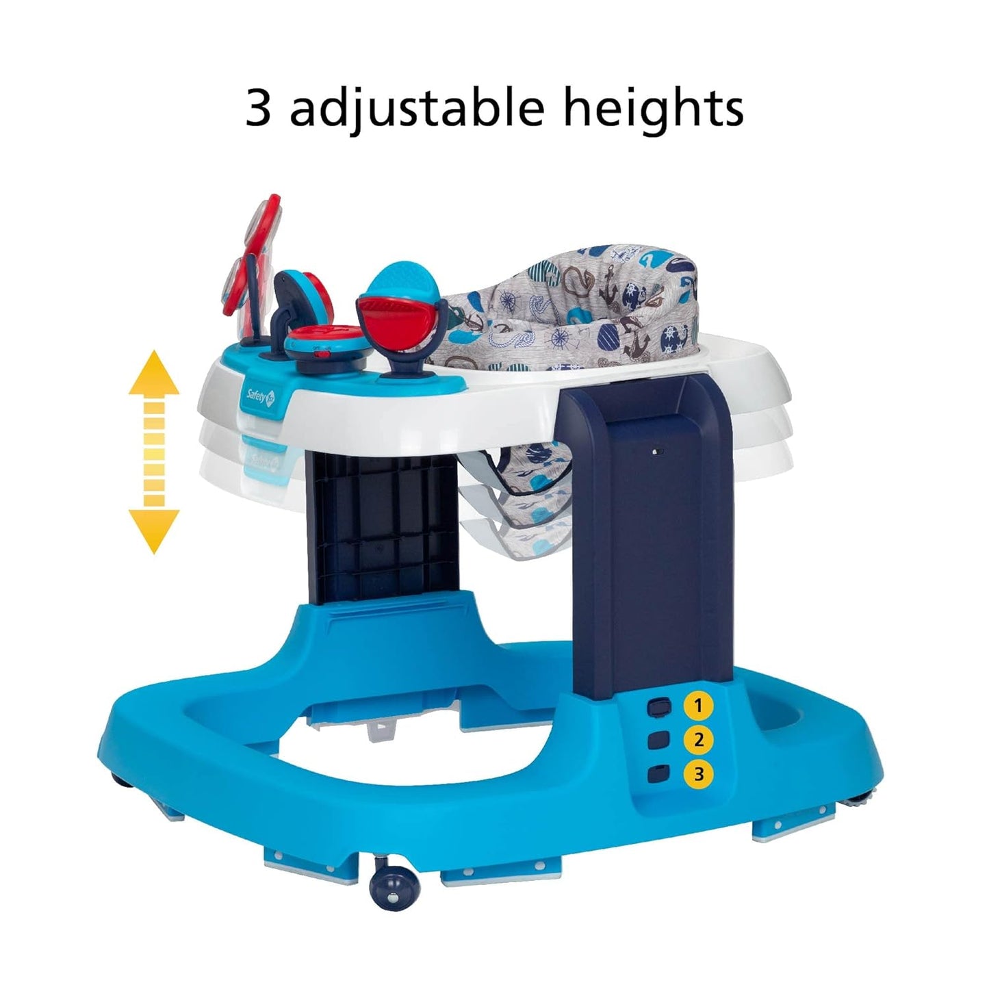 Ready, Set, Walk Dx Developmental Baby Walker with Wheels, Baby Toys, Nantucket