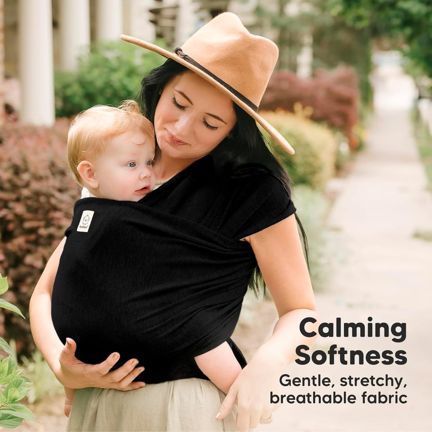 Baby Wrap Carrier - All in 1 Original Baby Carrier Newborn to Toddler Sling, Easy to Wear, Hands Free Bonding, Lightweight, Breathable Infant Wraps (Trendy Black)