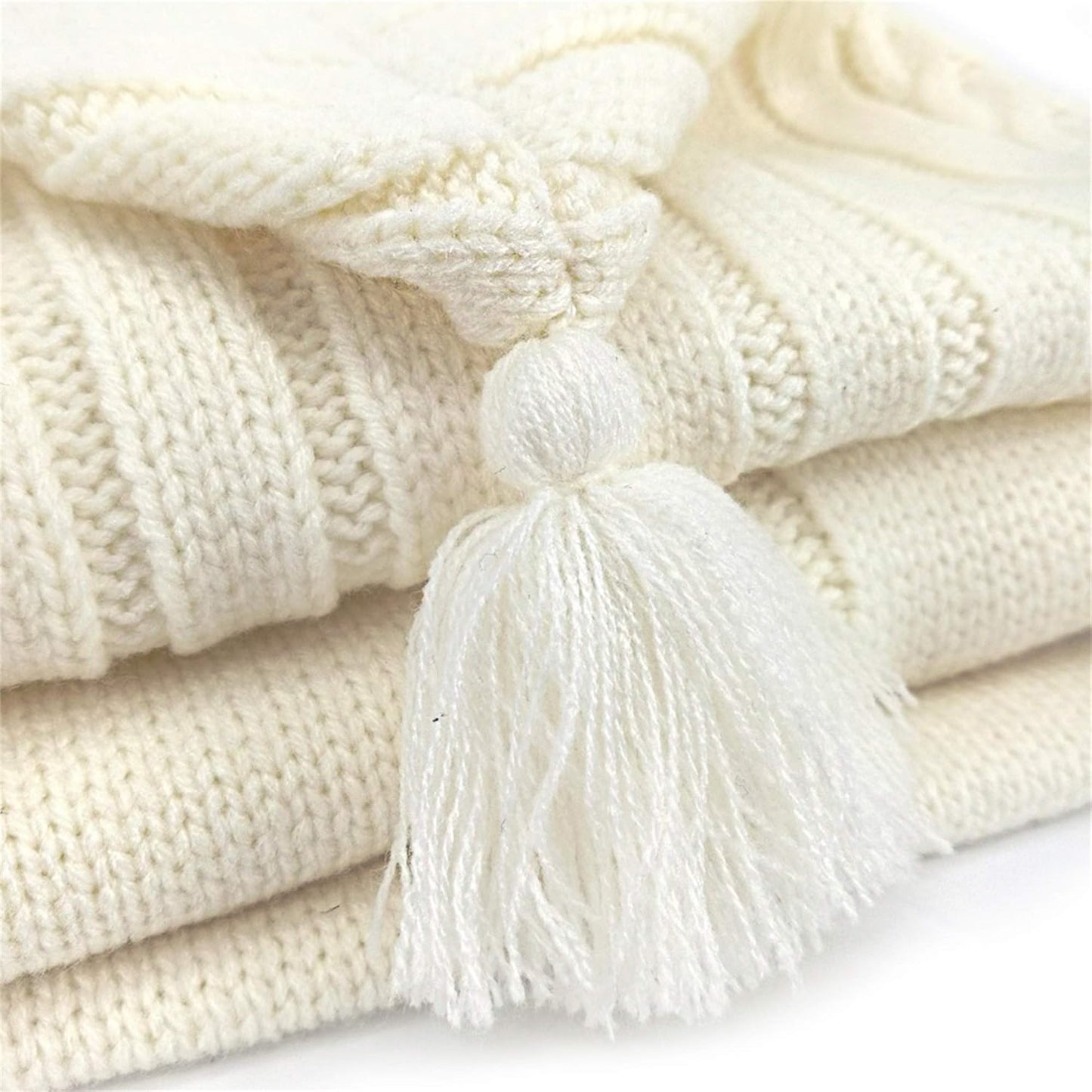 Newborn Baby Wrap Swaddle Blanket Knit Sleeping Bag Receiving Blankets Stroller Wrap for Baby (Beige) (0-6 Month)